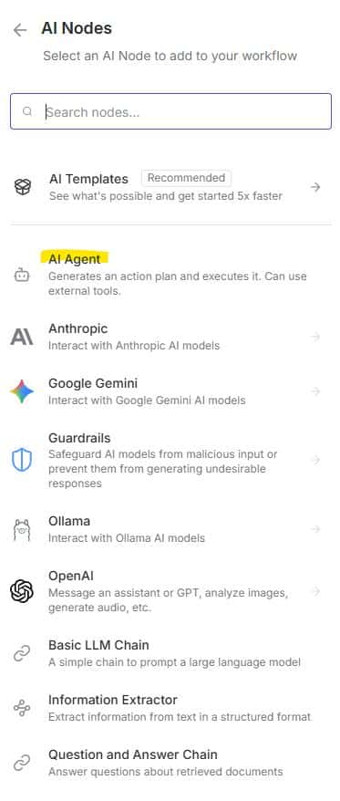 añadir nodo agente ia n8n