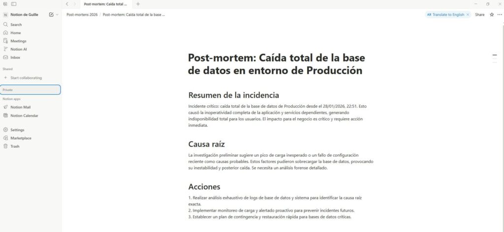 histórico completo de incidencias n8n