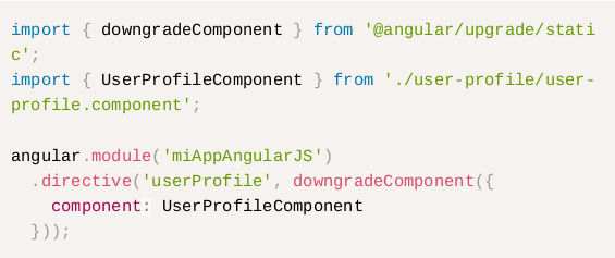 componente Angular en entorno híbrido