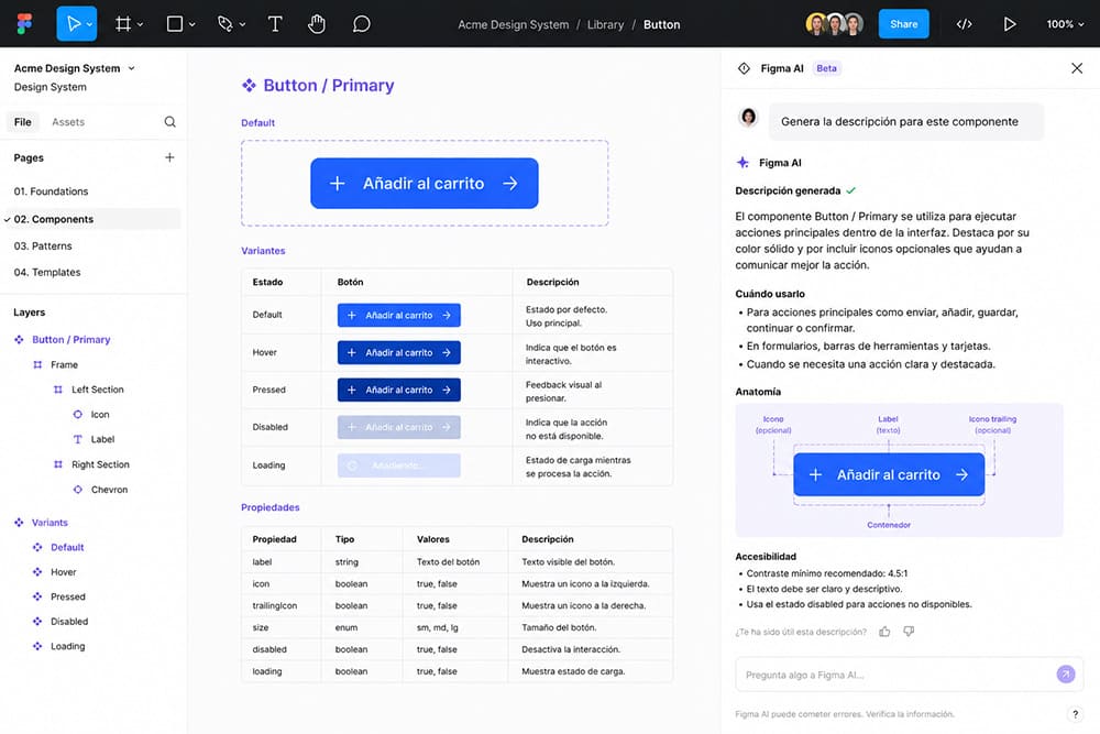 crear un Design System con IA Figma IA