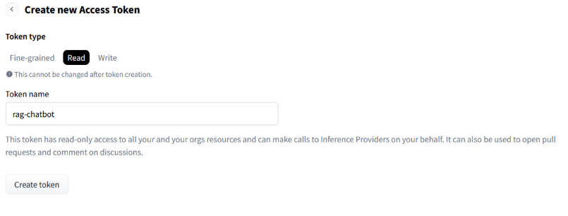 crear nuevo Token de acceso